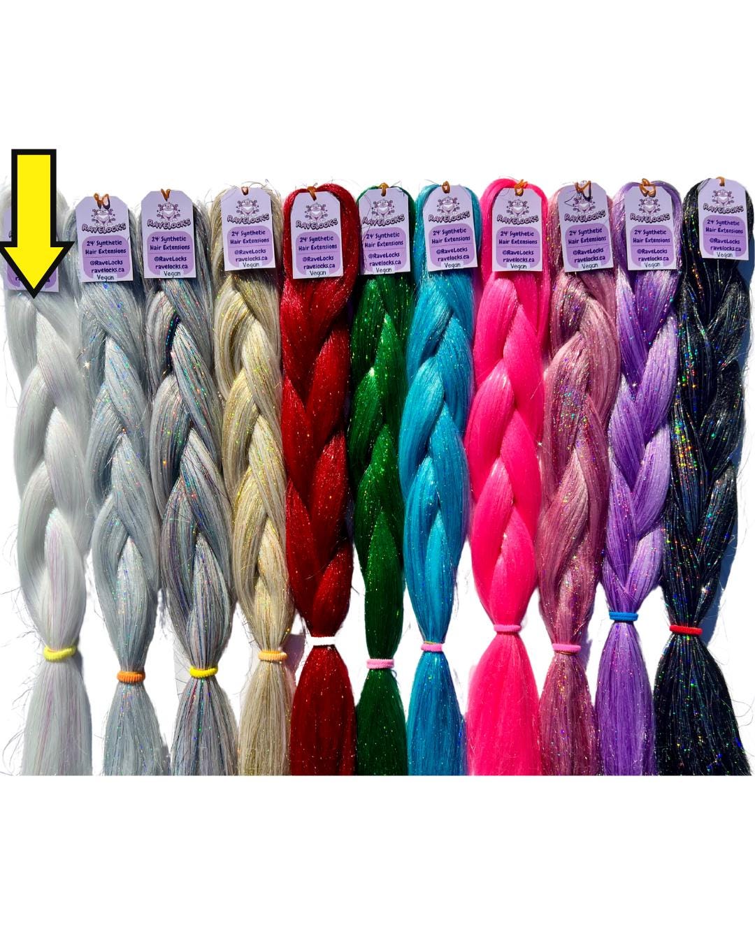 White - Tinsel Braiding Hair