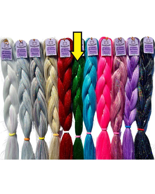 Green - Tinsel Braiding Hair
