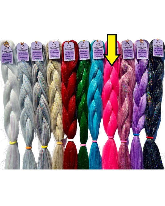 Bright Pink - Tinsel Braiding Hair