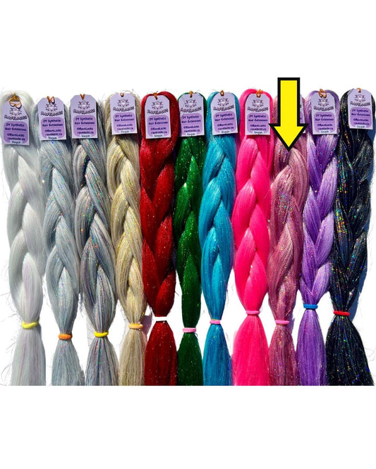 Pink - Tinsel Braiding Hair