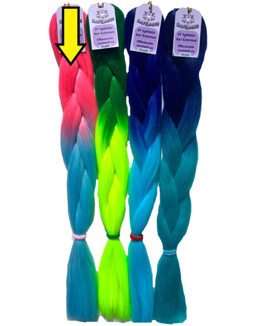 CottonCandy - Pink/Blue Ombre Braiding Hair