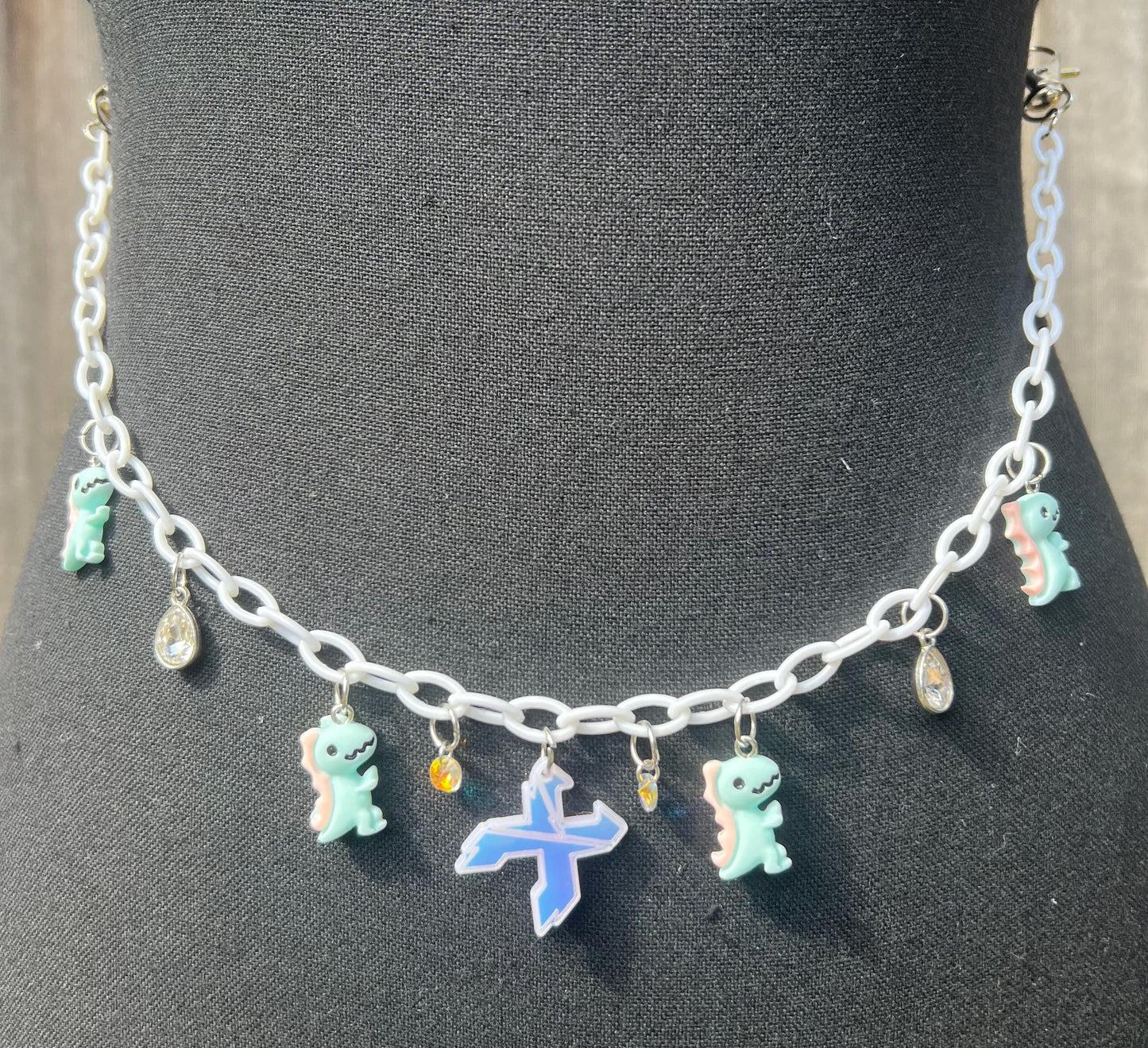 Excision Body Chain - Necklace - Accessory (White&Blue)