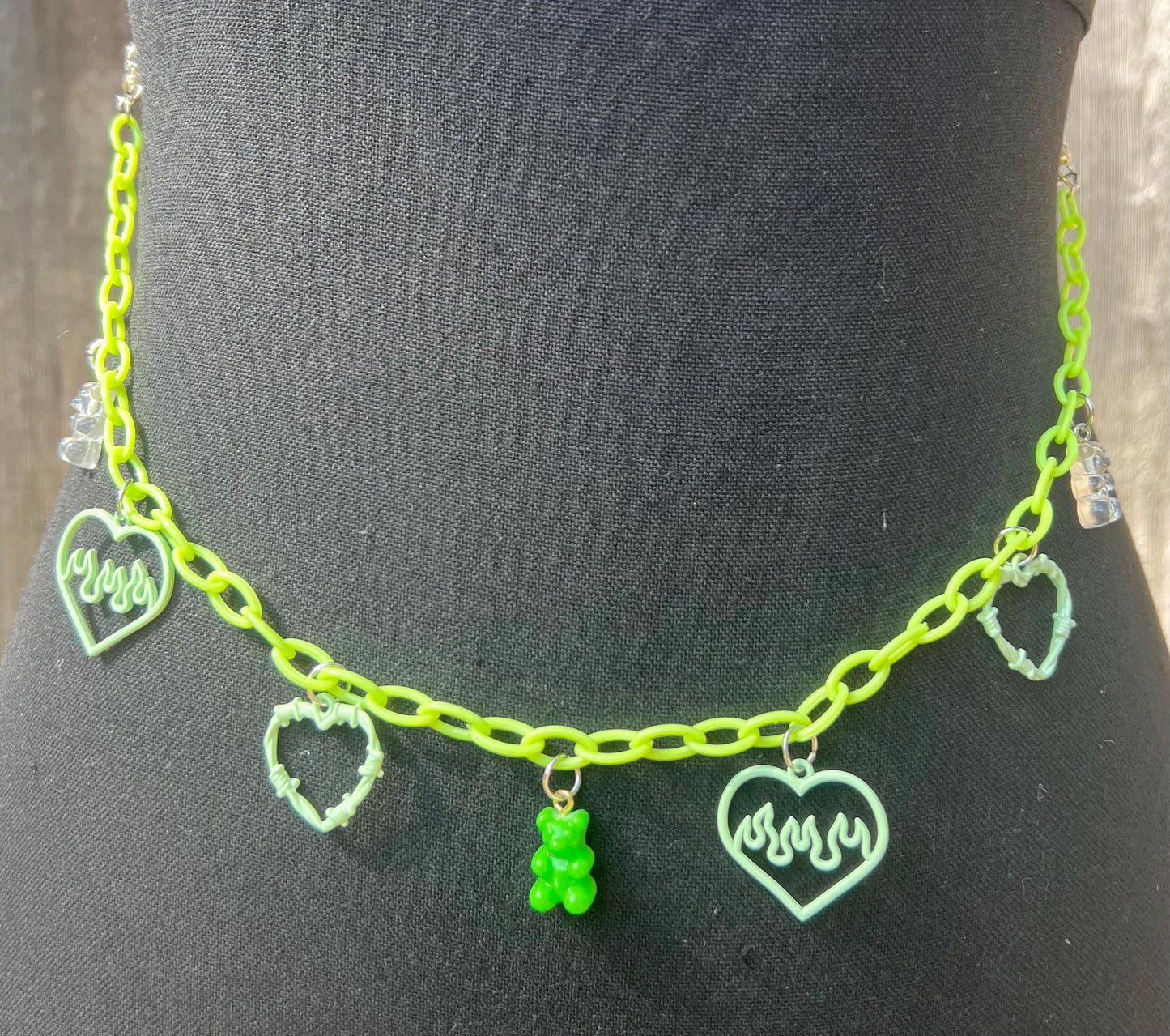 Body Chain - Necklace - Accessory (Green) - Hearts&Bears