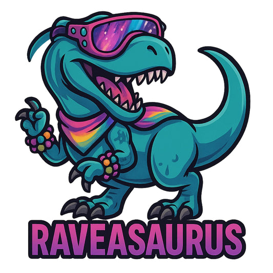 EDM Rave Festival Sticker Set or Single | Vinyl Decal | Dino | PLUR