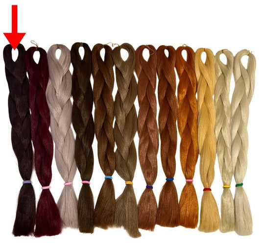 Dark Red - Natural Braiding Hair