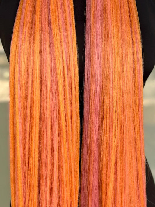 Daphne - Tie-In Hair Extensions (DIY) - Orange/Pink/Ginger