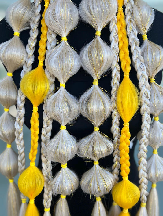 Lemon Blonde - Tie-In Braid Extensions (Bubble Braids) - Tinsel