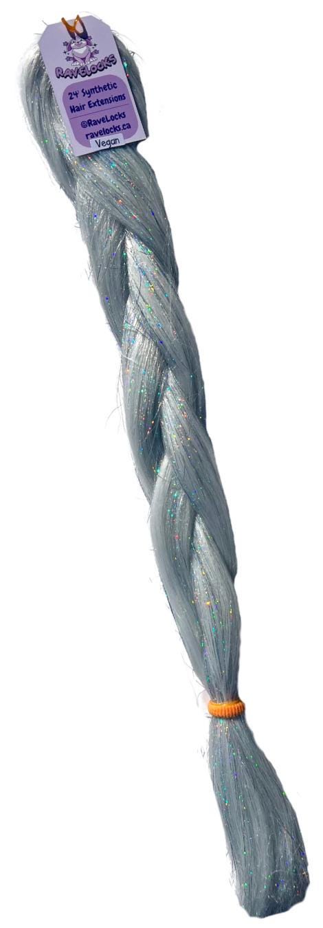 Silver  - Tinsel Braiding Hair