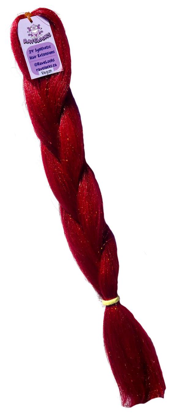 Red  - Tinsel Braiding Hair
