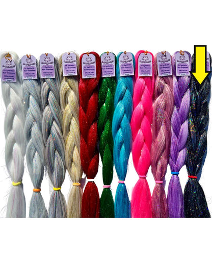 Black  - Tinsel Braiding Hair