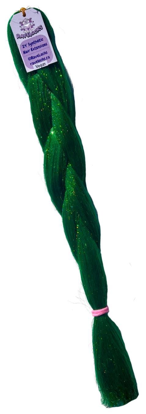 Green  - Tinsel Braiding Hair