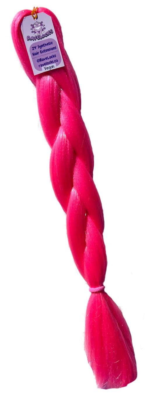 Bright Pink  - Tinsel Braiding Hair