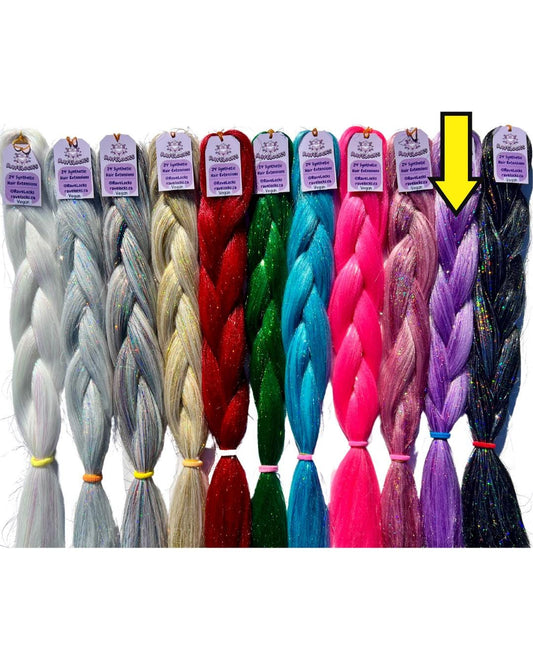 Purple  - Tinsel Braiding Hair