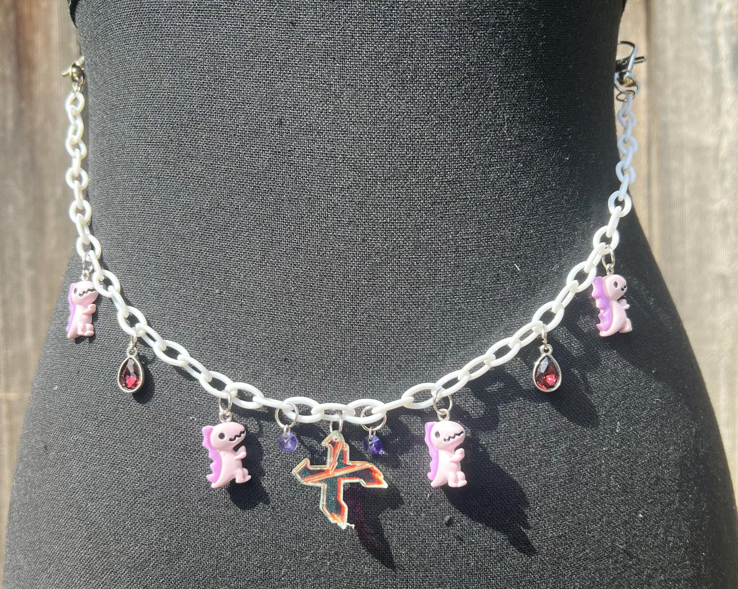 Excision Body Chain - Necklace - Accessory (White&Purple)