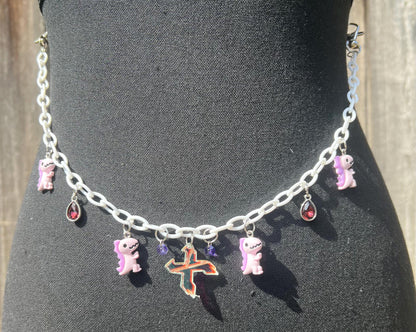 Excision Body Chain - Necklace - Accessory (White&Purple)