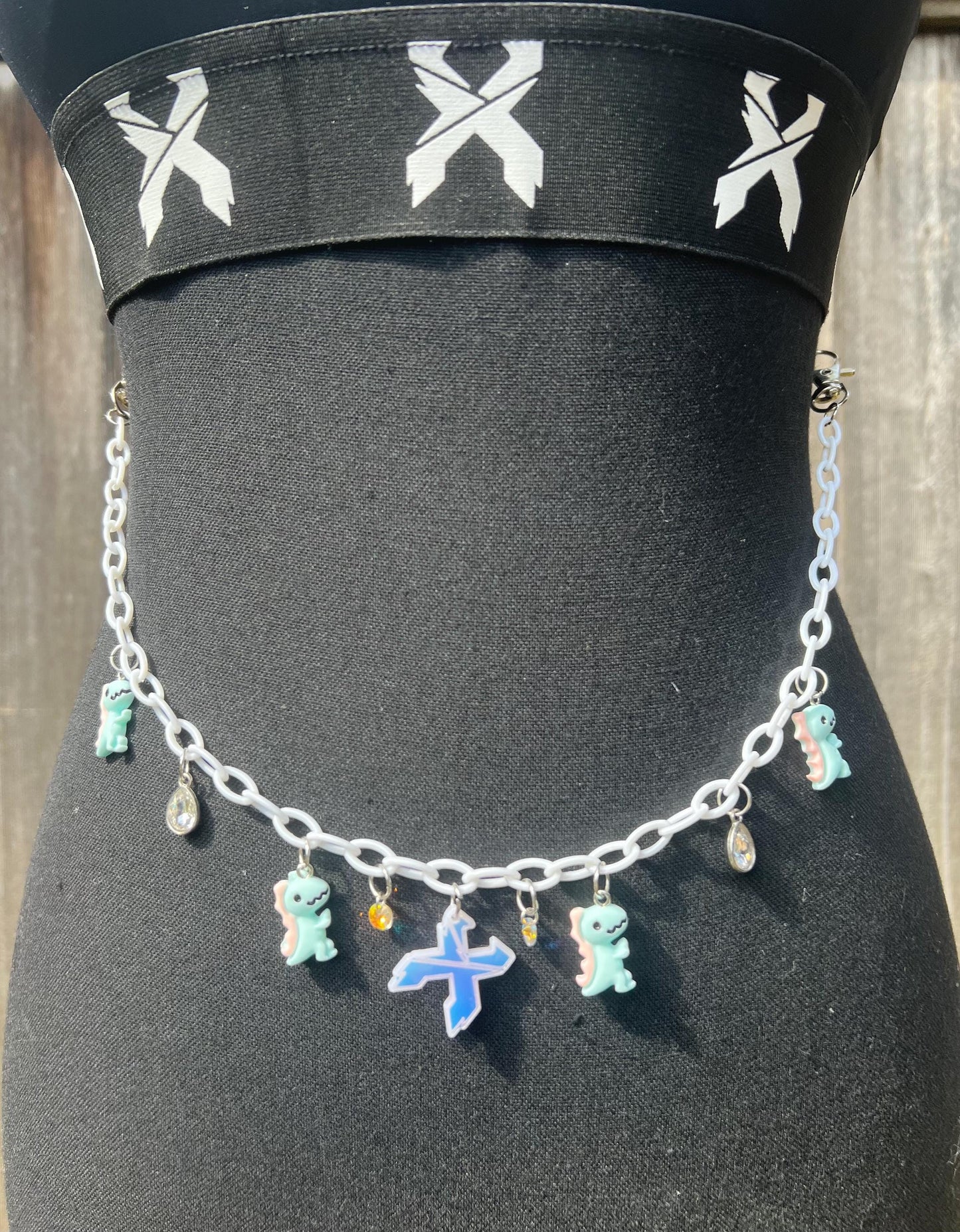 Excision Body Chain - Necklace - Accessory (White&Blue)