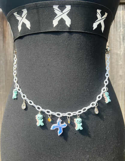 Excision Body Chain - Necklace - Accessory (White&Blue)