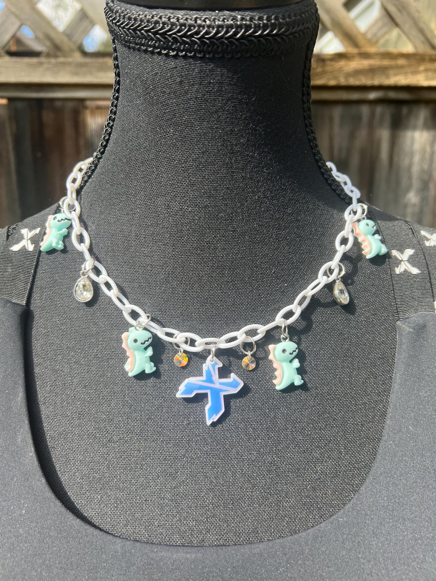 Excision Body Chain - Necklace - Accessory (White&Blue)