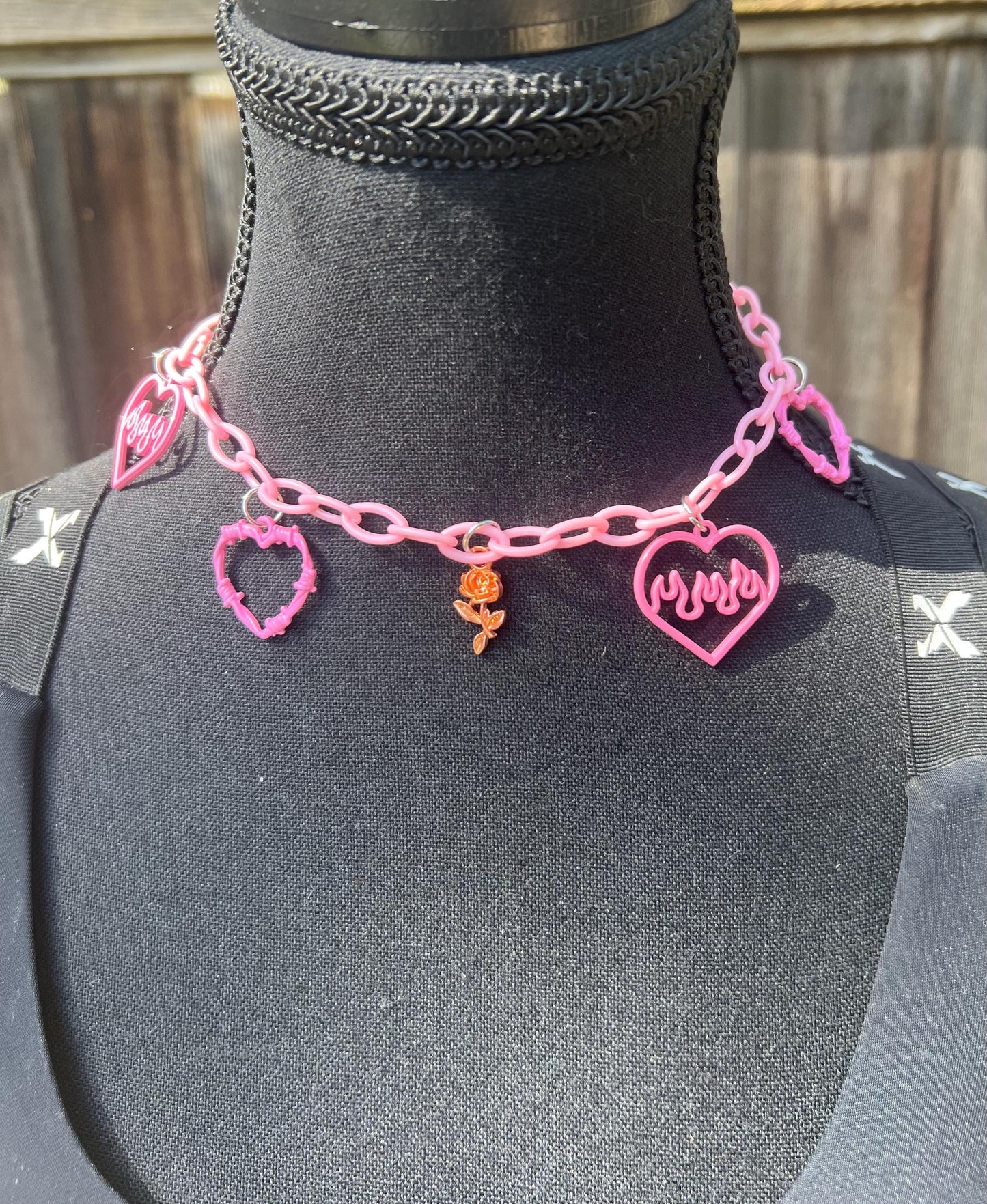 Body Chain - Necklace - Accessory (Pink) - Hearts