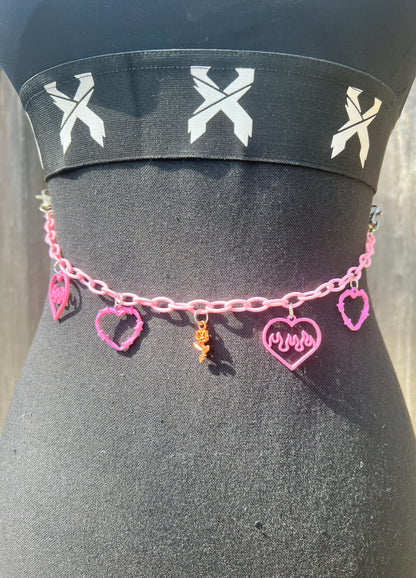 Body Chain - Necklace - Accessory (Pink) - Hearts
