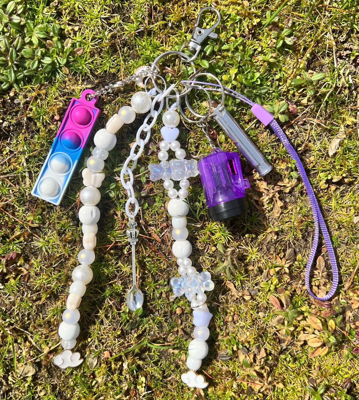 Multi-Function Charm Keychain - Festival/Rave Ready - Black/White