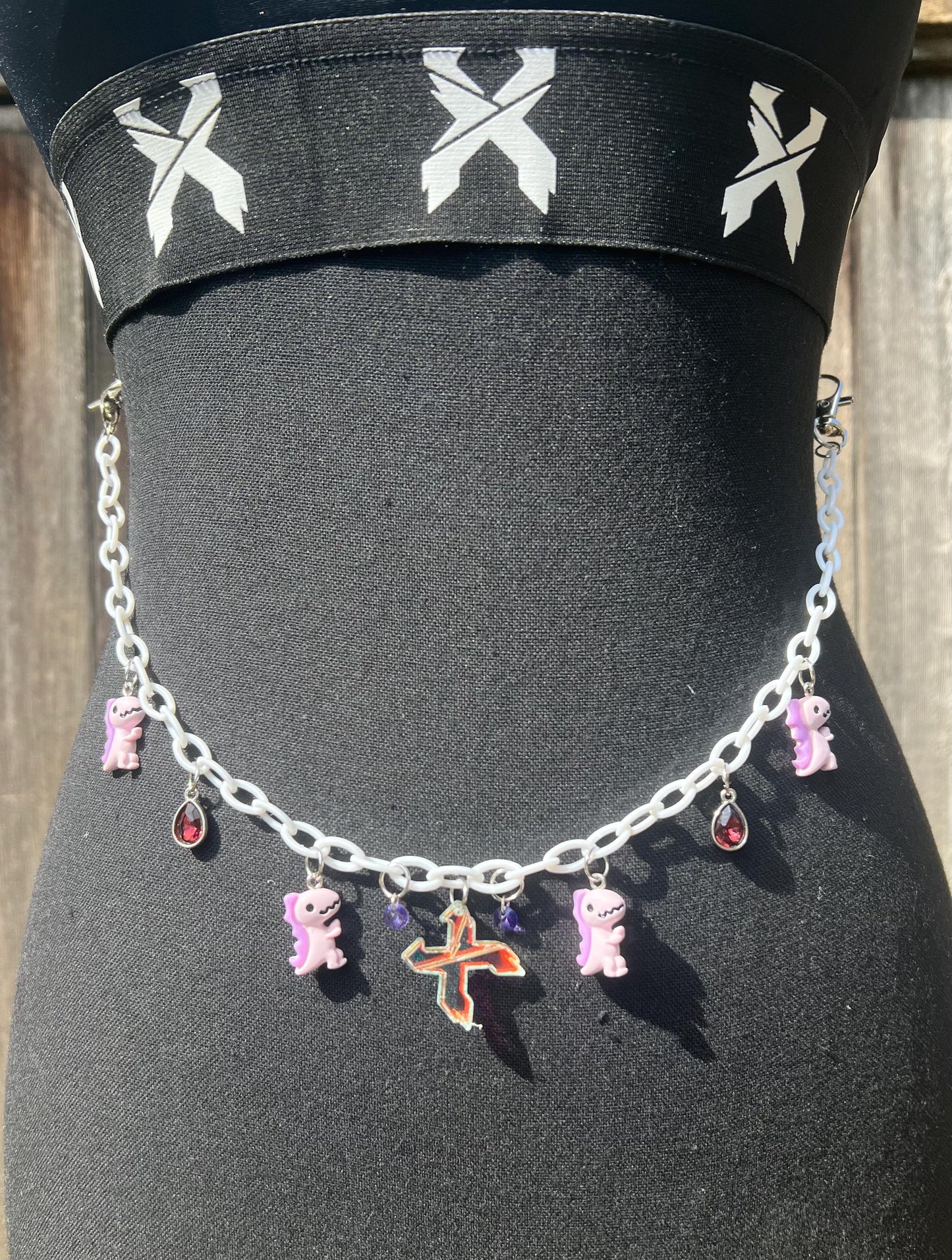 Excision Body Chain - Necklace - Accessory (White&Purple)