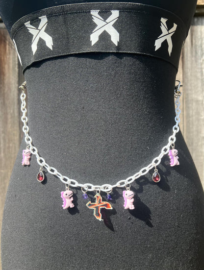 Excision Body Chain - Necklace - Accessory (White&Purple)