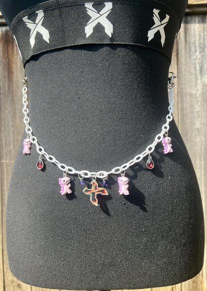 Excision Body Chain - Necklace - Accessory (White&Purple)