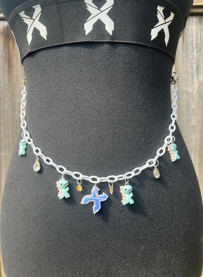 Excision Body Chain - Necklace - Accessory (White&Blue)