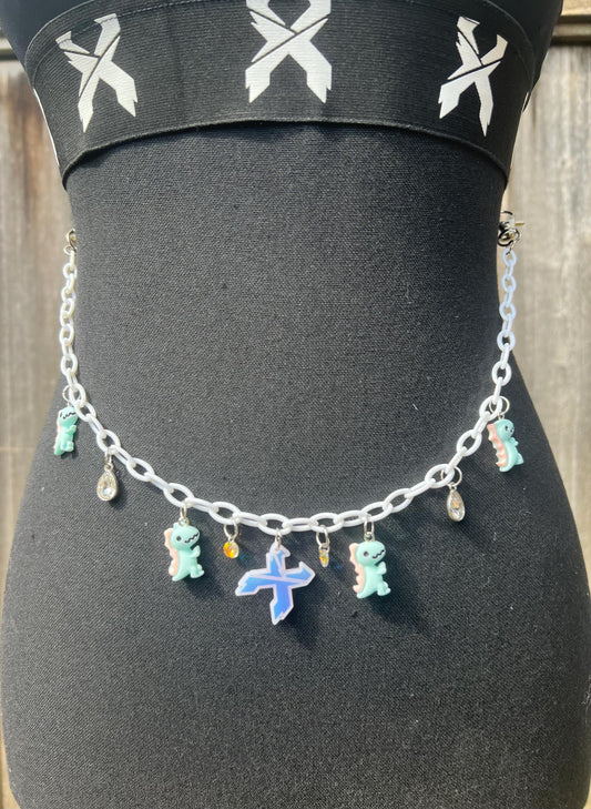 Excision Body Chain - Necklace - Accessory (White&Blue)