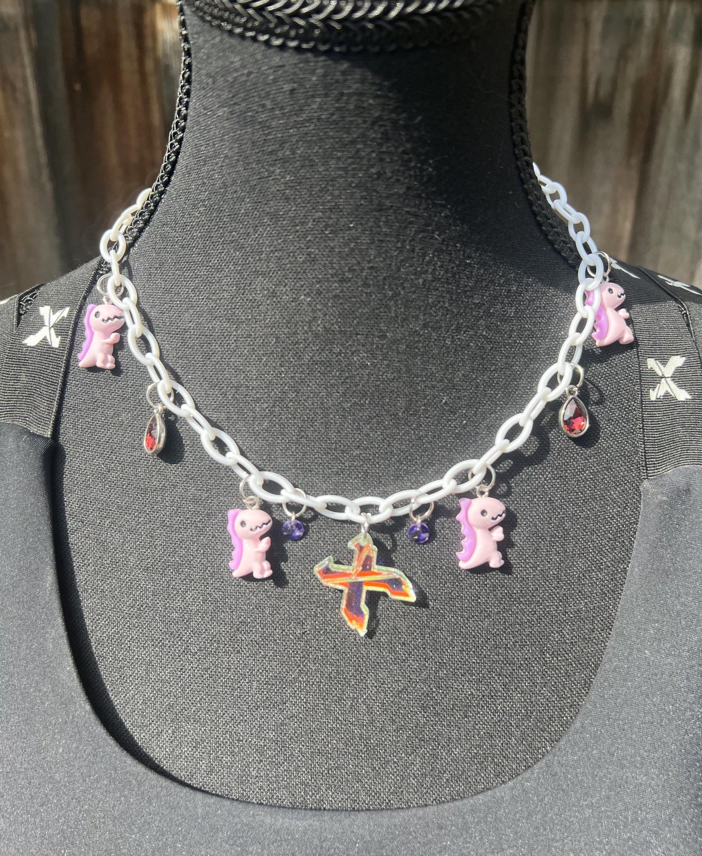 Excision Body Chain - Necklace - Accessory (White&Purple)