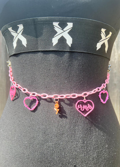 Body Chain - Necklace - Accessory (Pink) - Hearts