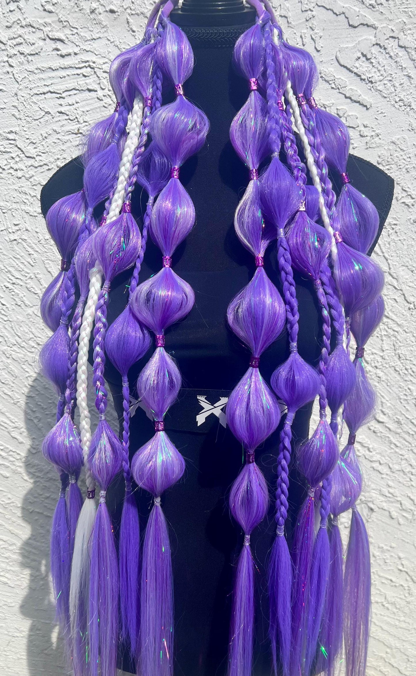 Hyacinth - Tie-In Braid Extensions (Bubble Braids) - Tinsel