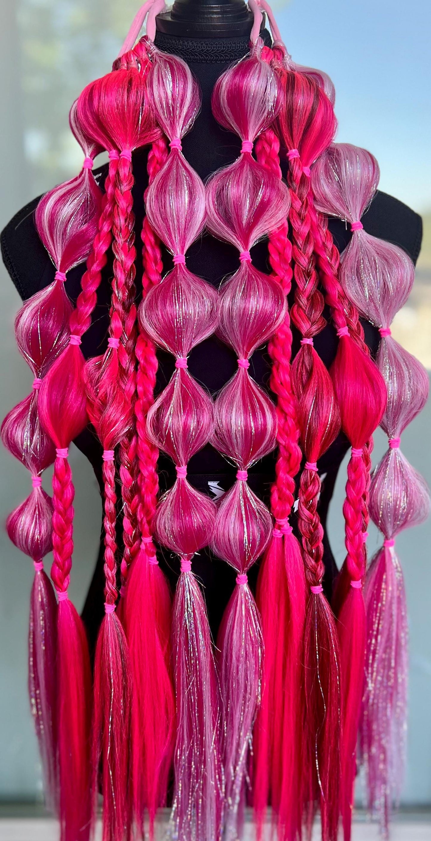 Avril - Tie-In Braid Extensions (Bubble Braids) - Tinsel