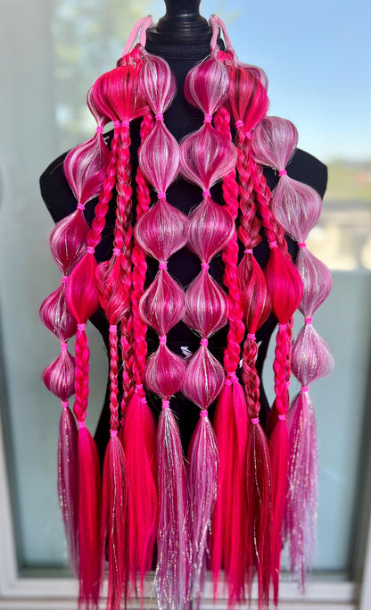 Avril - Tie-In Braid Extensions (Bubble Braids) - Tinsel