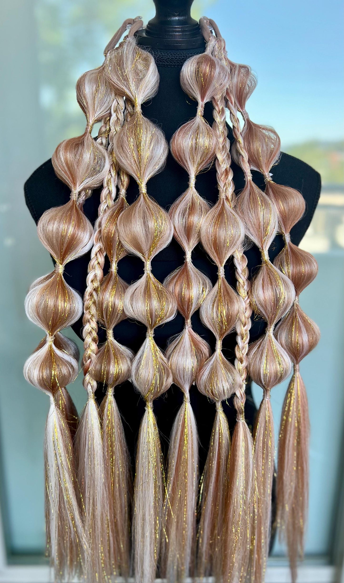 Golden - Tie-In Braid Extensions (Bubble Braids) - Tinsel