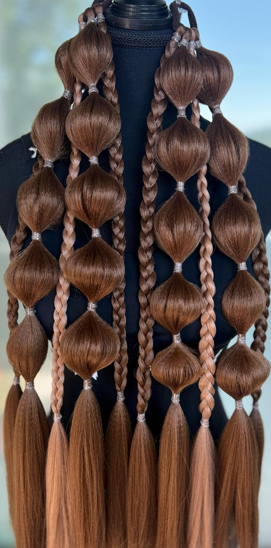 Brunette - Tie-In Braid Extensions (Bubble Braids) - Neutral