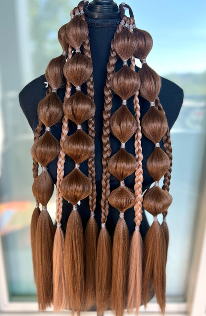 Brunette - Tie-In Braid Extensions (Bubble Braids) - Neutral