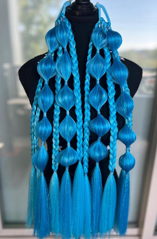 Skye - Tie-In Braid Extensions (Bubble Braids) - Tinsel