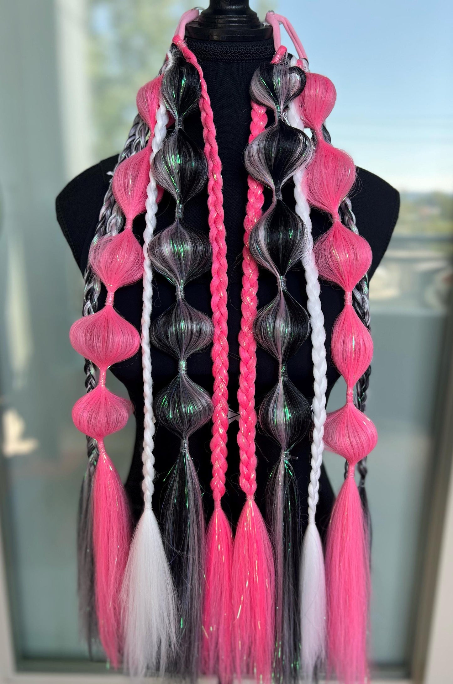 Riotdoll - Tie-In Braid Extensions (Bubble Braids) - Tinsel