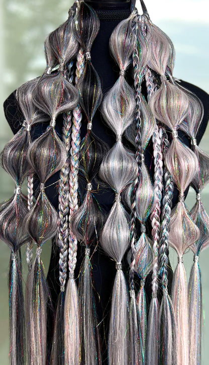 Voyd - Tie-In Braid Extensions (Bubble Braids) - Tinsel