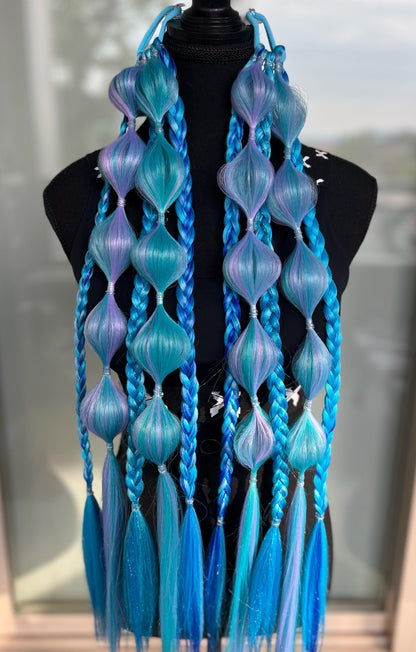 Periwinkle - Tie-In Braid Extensions (Bubble Braids) - Tinsel