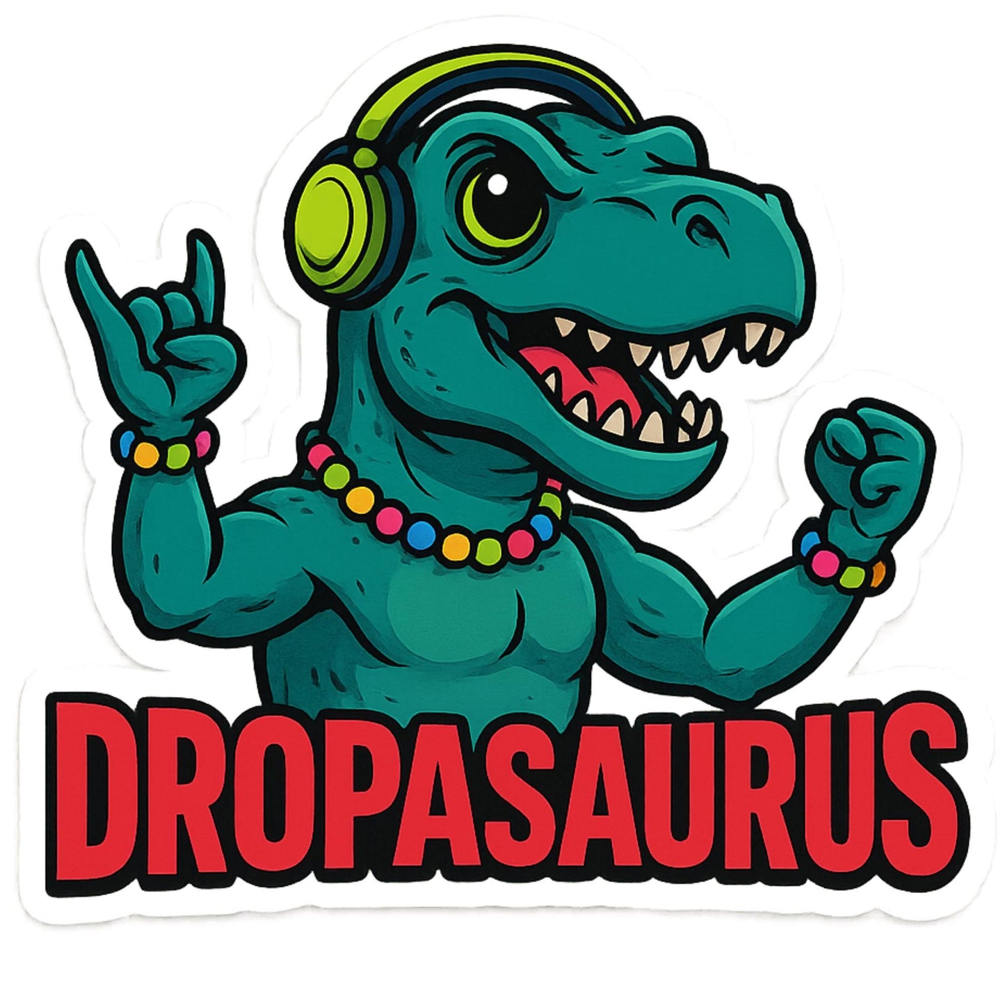 EDM Rave Festival Sticker Set or Single | Vinyl Decal | Dino | PLUR