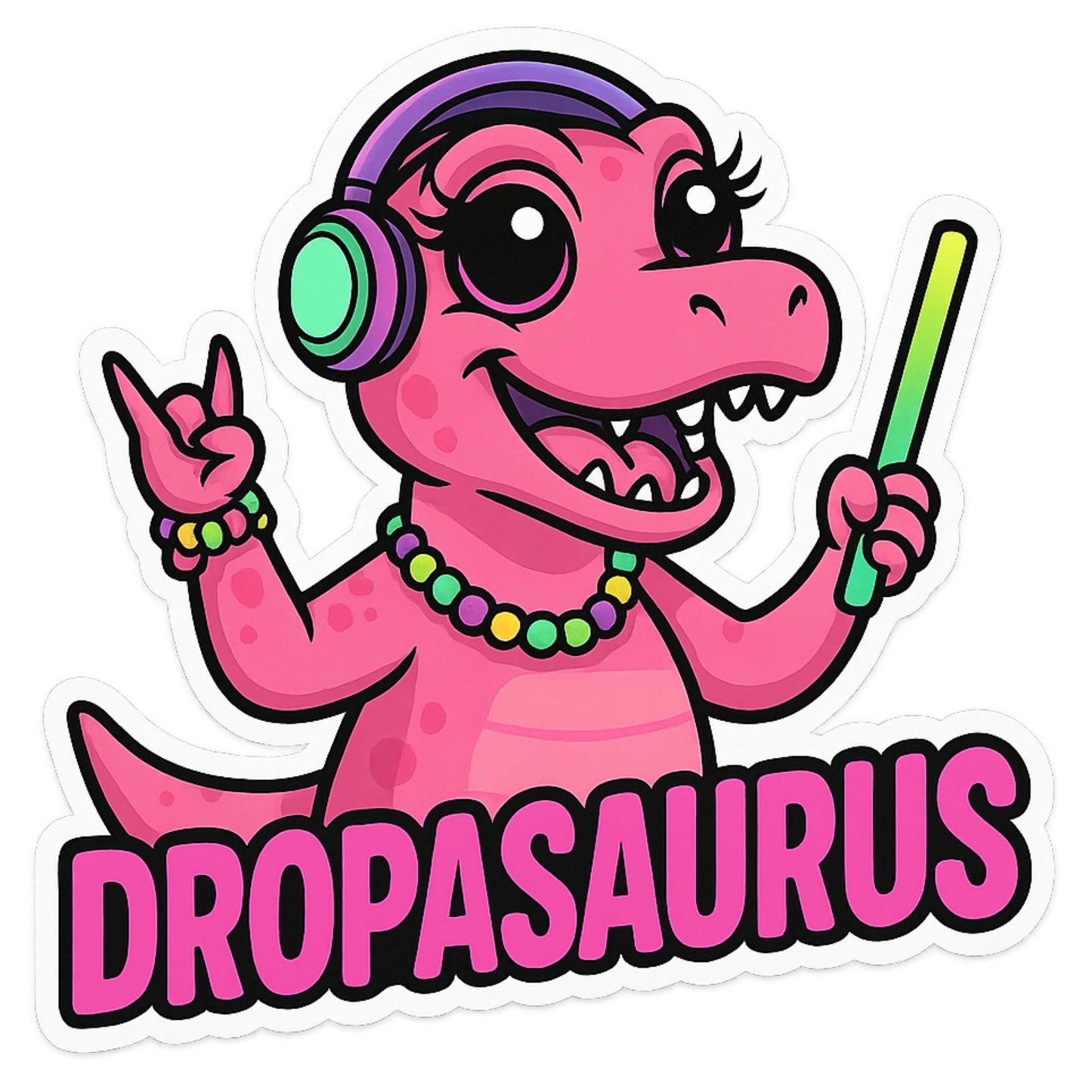 EDM Rave Festival Sticker Set or Single | Vinyl Decal | Dino | PLUR