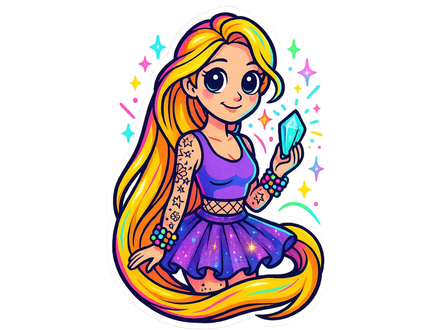 EDM Rave Festival Sticker Set or Single | Vinyl Decal | Princesses | PLUR