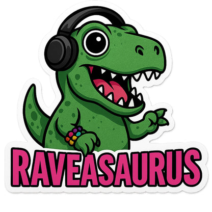 EDM Rave Festival Sticker Set or Single | Vinyl Decal | Dino | PLUR
