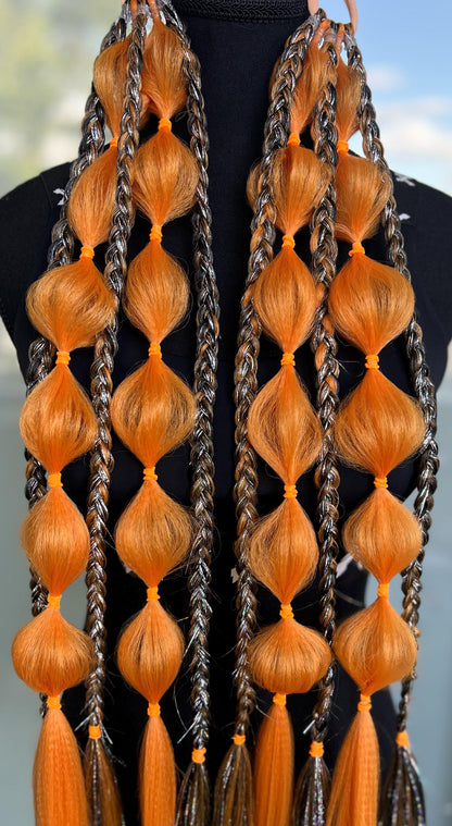 Pumpkin - Tie-In Braid Extensions (Bubble Braids)