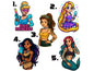EDM Rave Festival Sticker Set or Single | Vinyl Decal | Princesses | PLUR