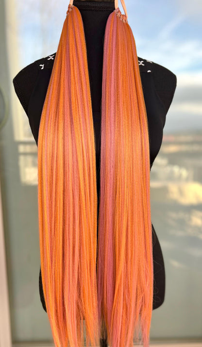 Daphne - Tie-In Hair Extensions (DIY) - Orange/Pink/Ginger