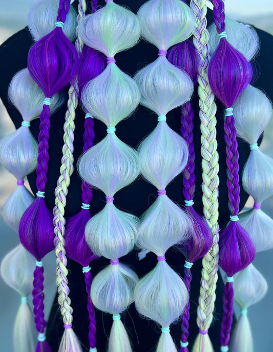 Ghoul - Tie-In Braid Extensions (Bubble Braids) - Tinsel